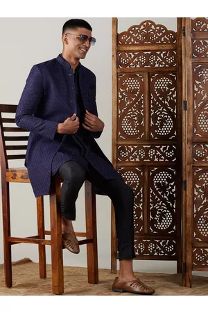 Vastramay Men Jacquard Self Design Sherwani Kurta and Pant Set