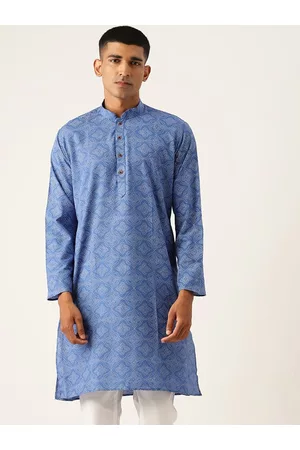 Armaan Ethnic Mandarin Collar Ethnic Printed Cotton Regular Kurta
