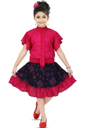 BAESD Girls Printed Top With Skirt