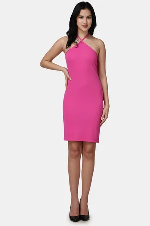 Popwings Tie-Up Neck Sleeveless Bodycon Dress