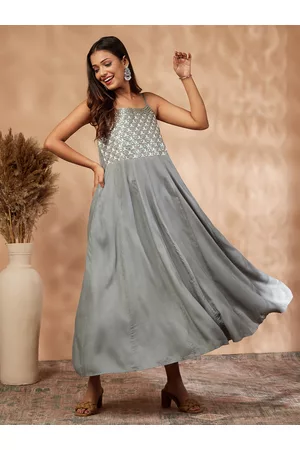 IMARA Embellished Fit & Flare Maxi Dress