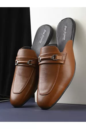 San Frissco Men Embellished Lightweight Comfort Insole Horsebit Mules