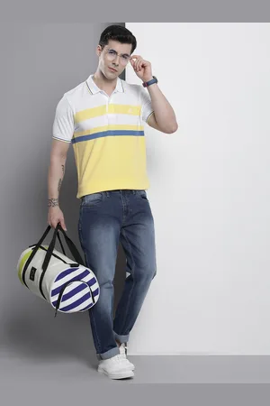 Nautica Striped Polo Collar Pure Cotton T-shirt