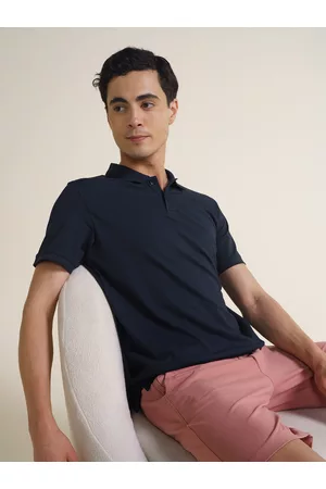 DaMENSCH Solid Thermoregulating Regular Fit 2-Button Polo T-shirt