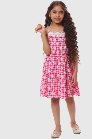 CACA CINA Red Checked Fit & Flare Dress