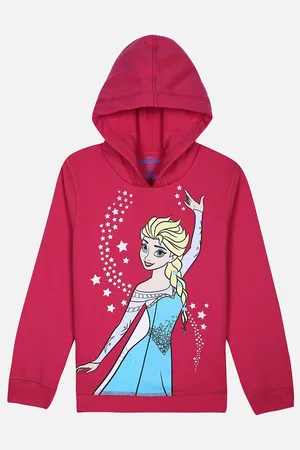 Kidsville Girls Frozen Printed Hooded Cotton Sweatshirt