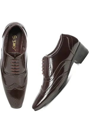 BXXY Men Perforated Heeled Elevator Formal Brogues