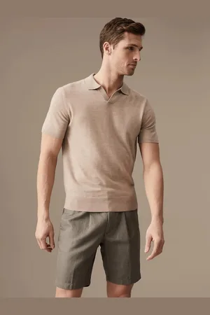 Marks & Spencer Men Mid-Rise Cotton Linen Shorts