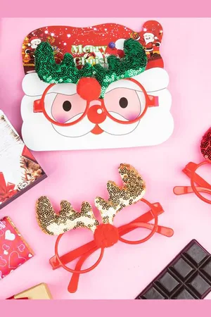 MARKET99 4-Pcs Assorted Bow Hairband & Eyewear Christmas Decorations