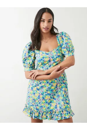 Dorothy Perkins Floral Print Puff Sleeve A-Line Mini Dress