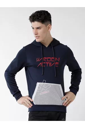 WROGN Men Printed Hooded Sweatshirt