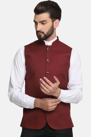 Tahvo Mandarin Collar Satin Nehru Jacket