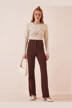 Happiness istanbul Women Regular Fit High-Rise Parallel Trousers