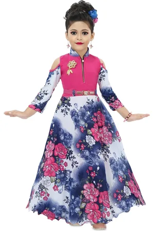BAESD Girls Floral Print Satin Maxi Dress