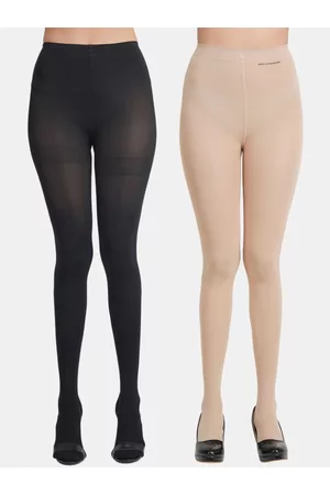 Next2Skin Women Pack Of 2 Solid Pantyhose Stockings
