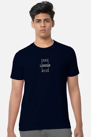 bullmer Typography Printed Round Neck Cotton T-shirt