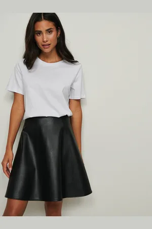 NA-KD PU Flared Skirt