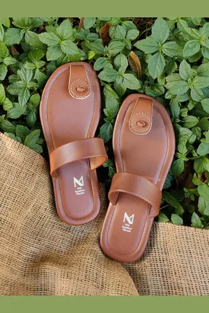 THE MADRAS TRUNK Men Brown One Toe Flats