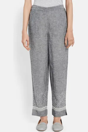 Fabindia Women Grey Comfort Cotton Trousers