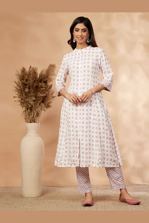 IMARA Ethnic Motifs Printed Regular Kurta with Trousers