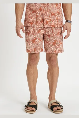 Celio Men Mid-Rise Floral Printed Cotton Shorts