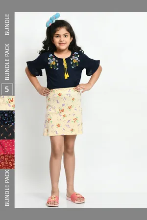 BAESD Girls Pack Of 5 Mini A-Line Pure Cotton Skirts