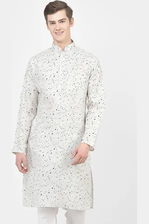 SG LEMAN Geometric Printed Mandarin Collar Cotton Kurta