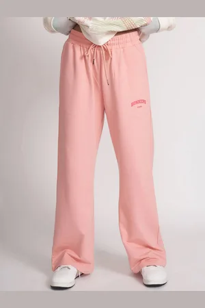Bonkers Corner Women Peach Mid-Rise Wide-Leg Relaxed Fit Track Pants