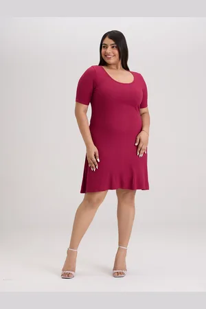 20Dresses Burgundy Round Neck A-Line Dress