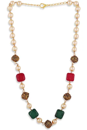 ABDESIGNS Gold-Plated Artificial Stones & Beads Necklace