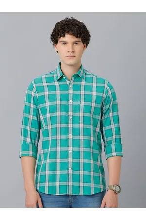 Linen Club Men Checked Comfort Linen Casual Shirt