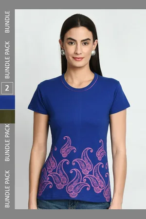 IndiWeaves Pack Of 2 Printed Pure Cotton T-shirt