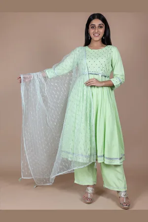 HERE&NOW Green & Silver-Toned Ethnic Motifs Embroidered Dupatta