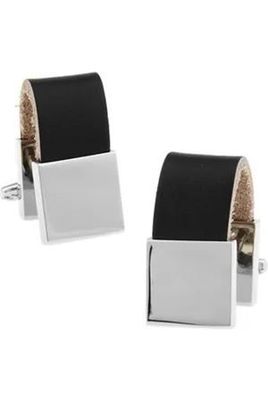 The Tie Hub Black & Silver-Toned Quirky Cufflinks