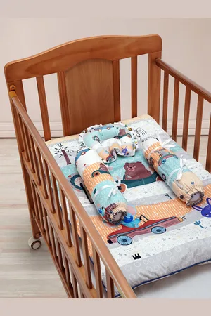 Baby Moo Kids Yellow Mattress Set With Neck Pillow and Bolsters