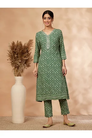 IMARA Ethnic Motifs Printed Regular Kurta with Trousers