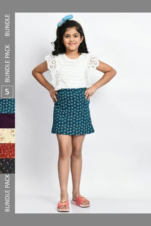 BAESD Girls Pack Of 5 Mini A-Line Pure Cotton Skirts