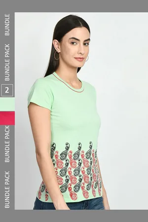 IndiWeaves Pack of 2 Printed Cotton T-Shirt