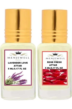 Menjewell Fragrances Combo Pack of 2PCs Attar (Lavender Love 5ML, Rose Fresh 5ML)