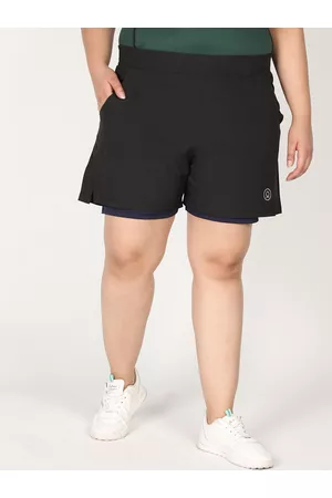 CHKOKKO Women Black Training or Gym Sports Shorts
