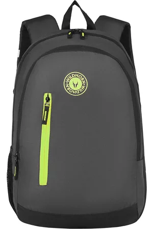 WildHorn Unisex Grey & Black Laptop Backpack with Compression Straps