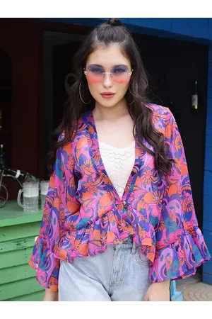 Sera Women Floral Printed Open Front Shrug
