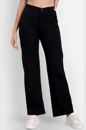 Broadstar Women Smart Loose Fit High-Rise Formal Trousers