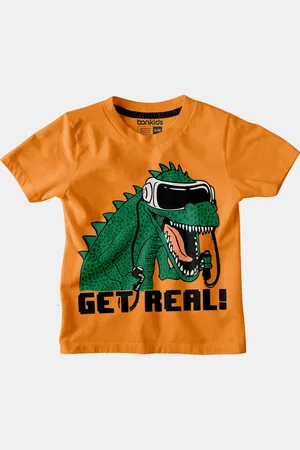 BONKIDS Boys Pure Cotton Conversational Printed T-shirt