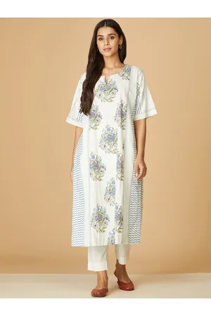 Buy Cotton Silk Embroidered Short Kurta for Women Online at Fabindia |  10575226