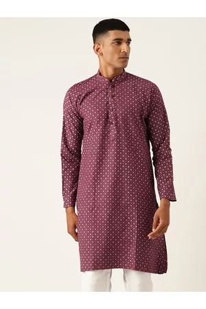 Armaan Ethnic Mandarin Collar Ethnic Printed Cotton Regular Kurta