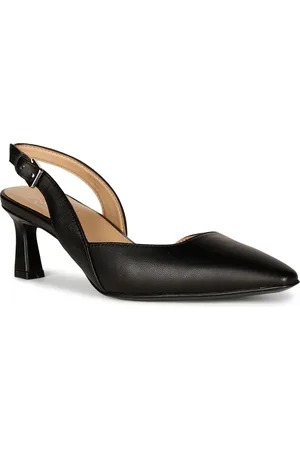 Naturalizer Textured Leather Kitten Heel Mules