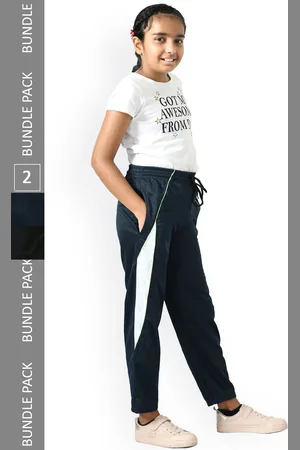 IndiWeaves Girl Pack Of 2 Mid-Rise Track Pants