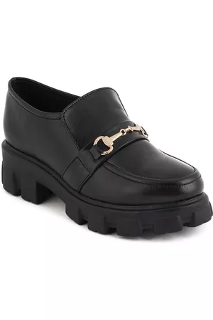 Roadster Black Textured Round Toe Loafers