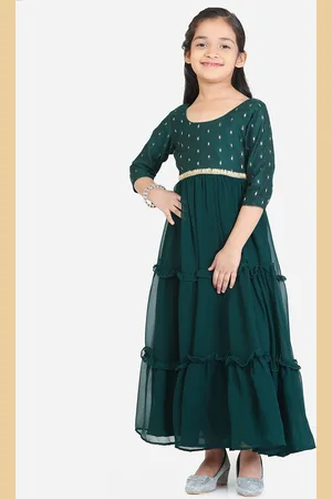 Ethnovog Girls Embellished Georgette Maxi Dress
